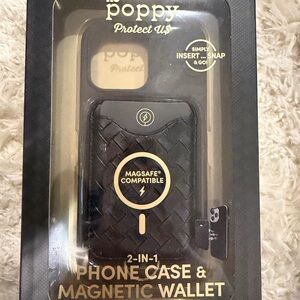 Poppy Black 2-in-1 MagSafe-Compatible Phone Case with Magnetic Wallet